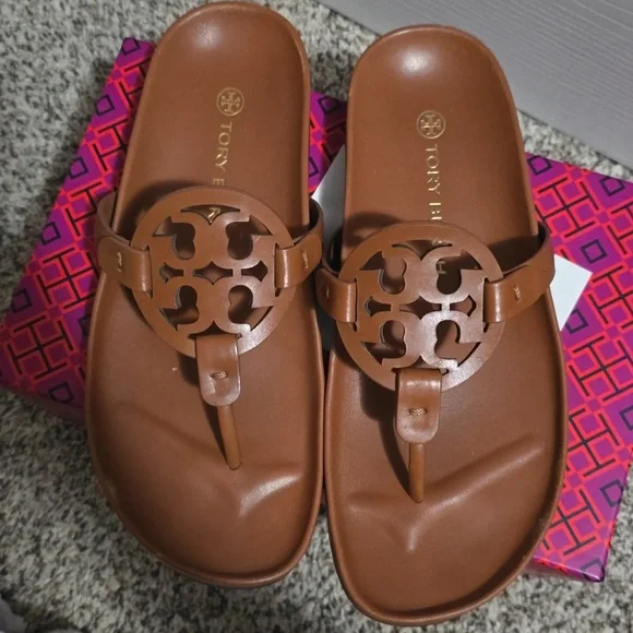 Tory Burch Miller Cloud Cal LEATHER AGED CARMELLO SIZE 8